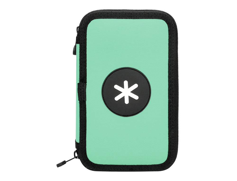 PLUMIER ESCOLAR ANTARTIK DOBLE CREMALLERA COLOR MENTA 28 PIEZAS