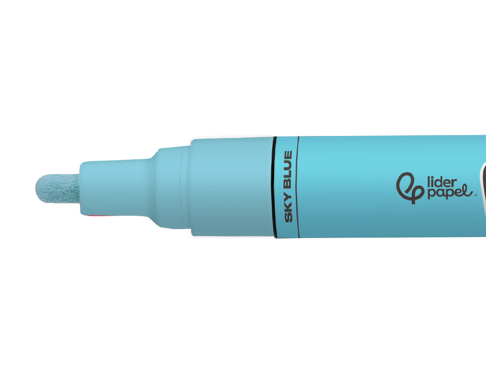 ROTULADOR LIDERPAPEL ACRYLIC BASE AGUA TODO TIPO DE SUPERFICIE PUNTA REDONDA 3 MM AZUL CIELO
