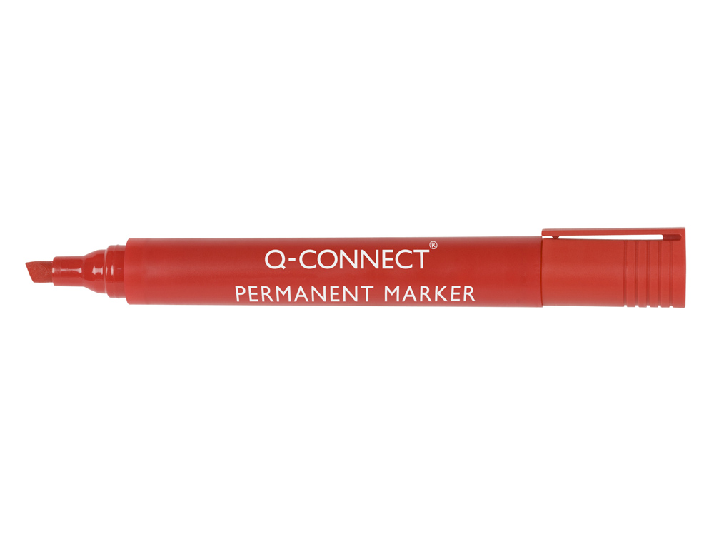 ROTULADOR Q-CONNECT MARCADOR PERMANENTE ROJO PUNTA BISELADA 5 MM